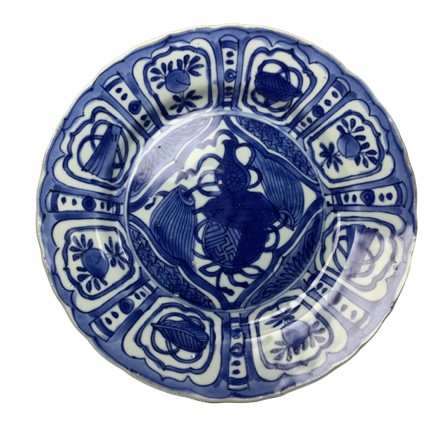 （022041111）明万历青花杂宝盘（瓷器四）