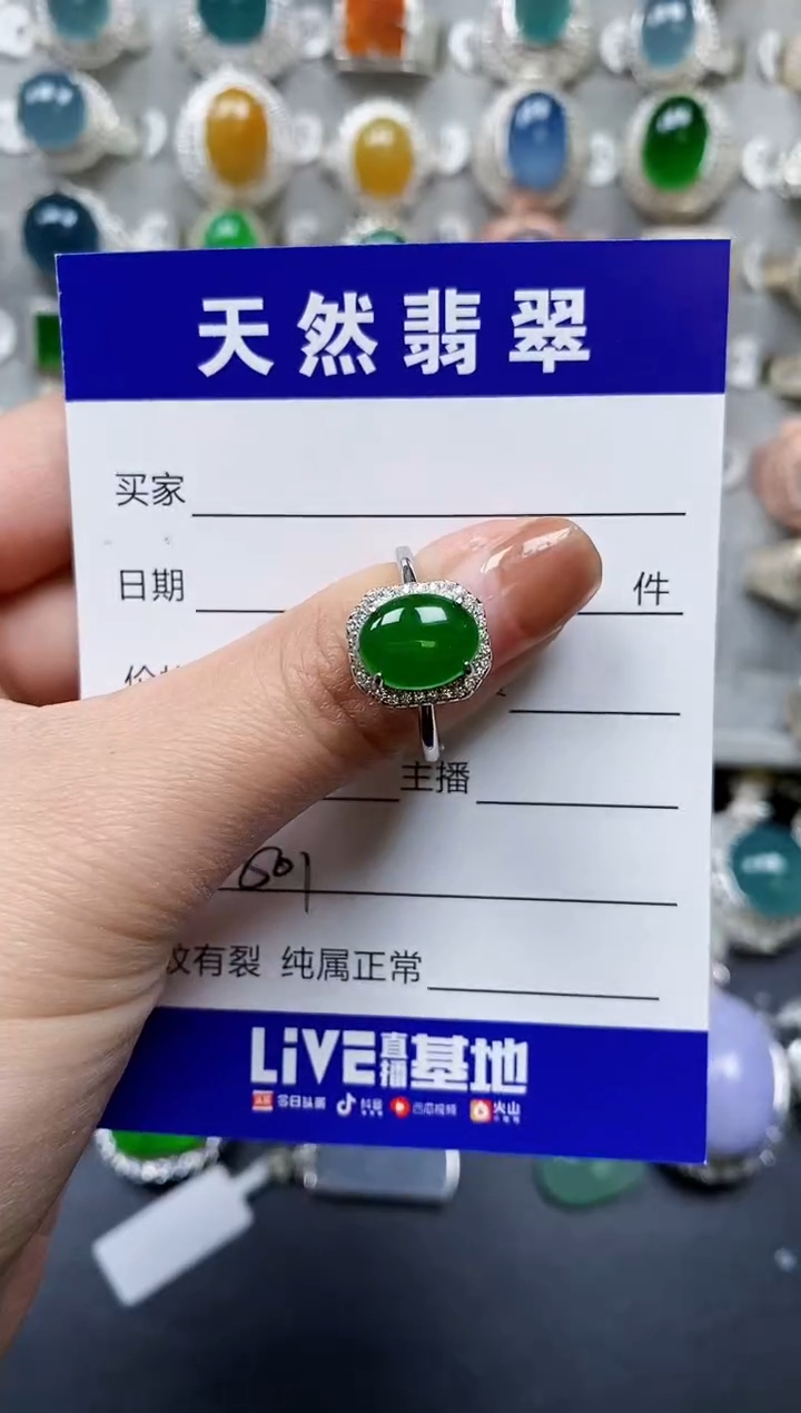 【闪购商品】翡翠戒指银S925镶嵌0501