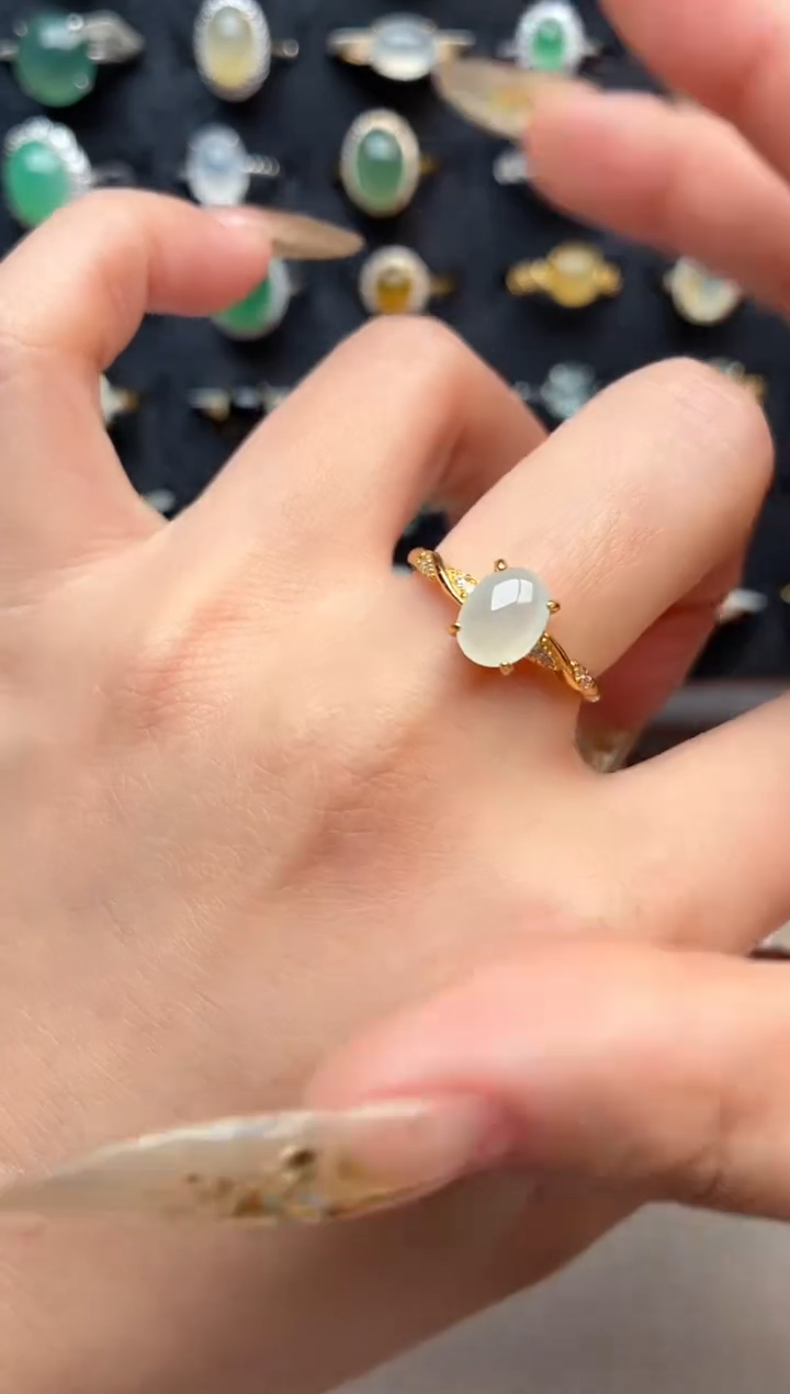 银S925镶嵌戒指翡翠1