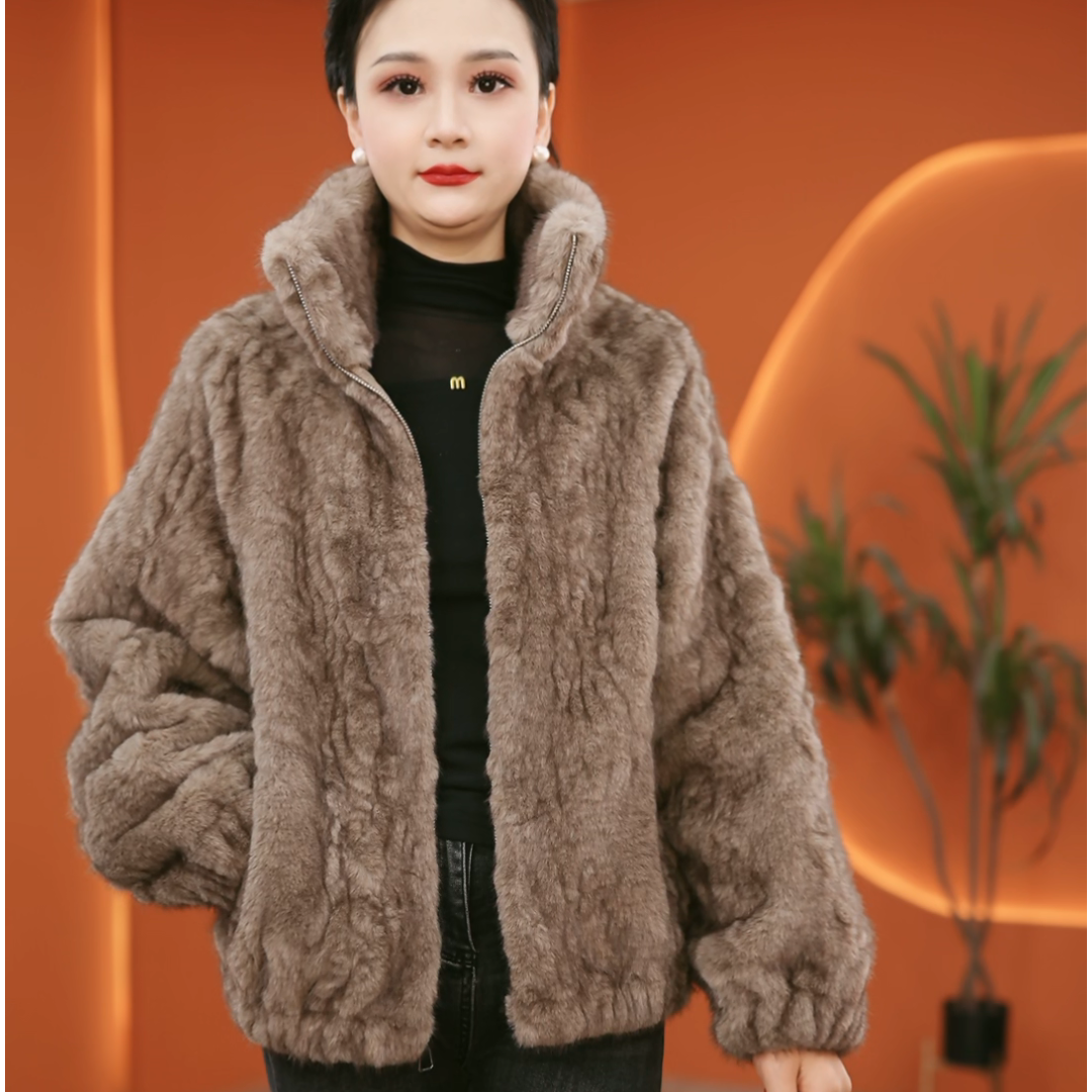 【HDY511灰咖】冬季新款一体式时尚气质洋气百搭显瘦保暖外套