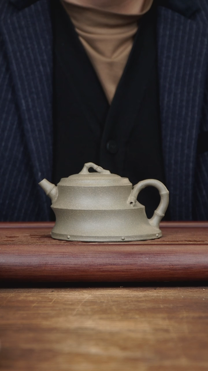 【闪购商品】紫砂茶壶250ml JMZ斜竹 青段