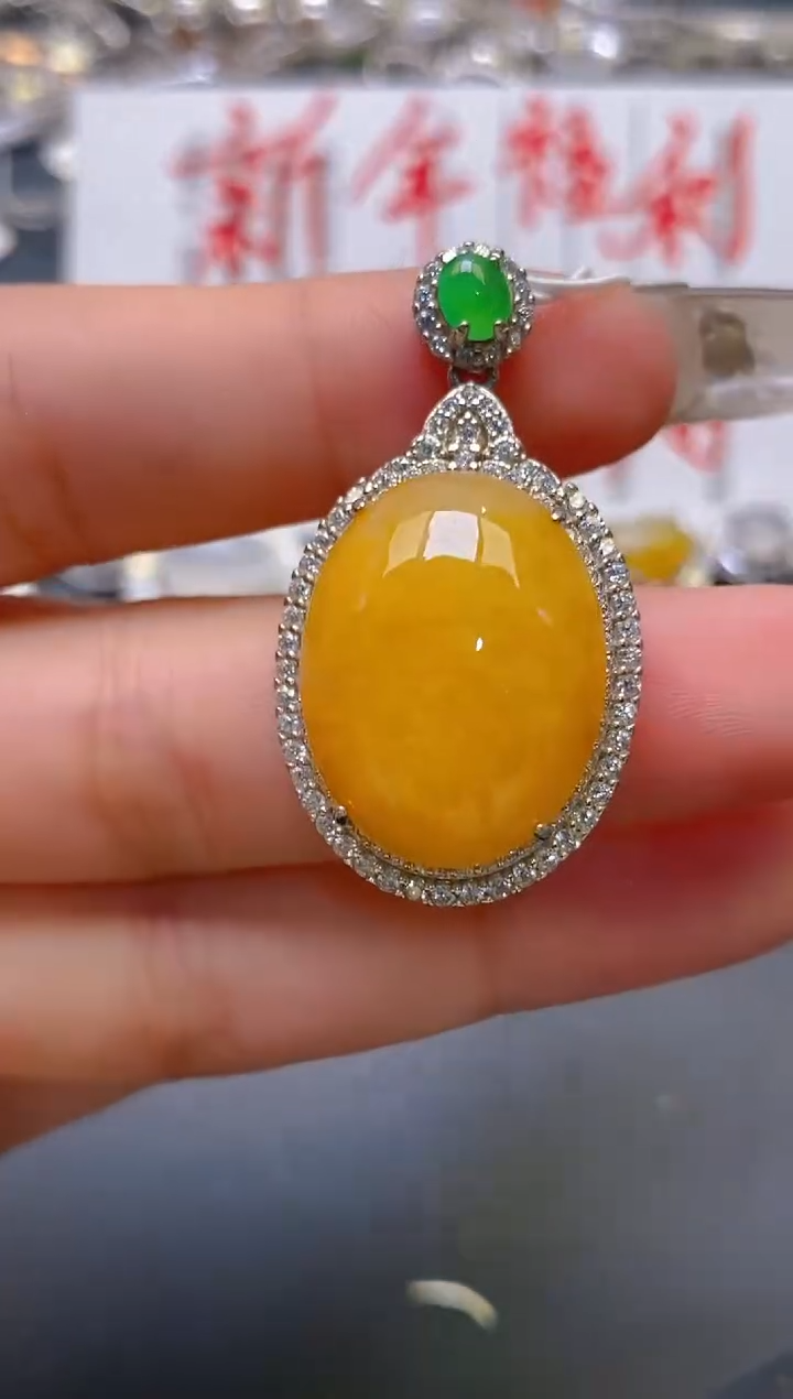 【闪购商品】翡翠耳饰银S925镶嵌天然A货翡翠1