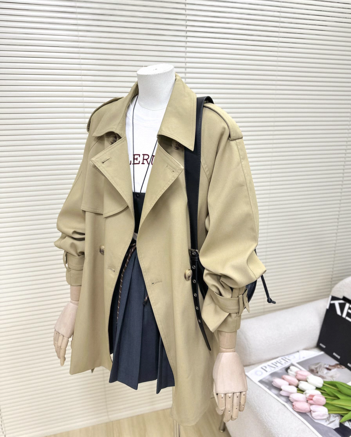 小个子卡其色风衣外套女2025年春秋新款设计感超好看宽松休闲上衣