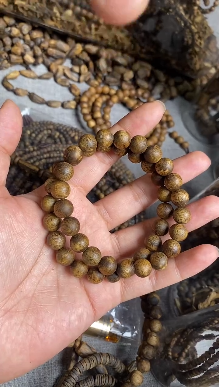 沉香手串千里香老料09圆珠单圈手串多样性发一