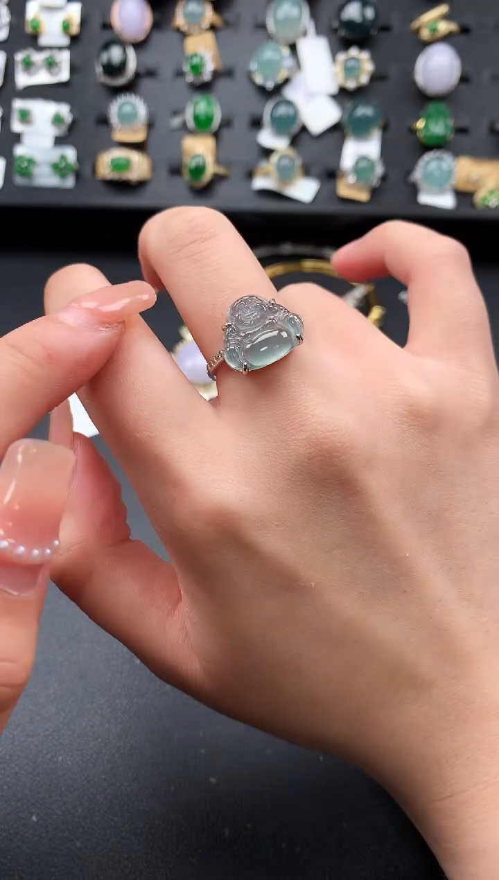【闪购商品】翡翠戒指银S925镶嵌51235614
