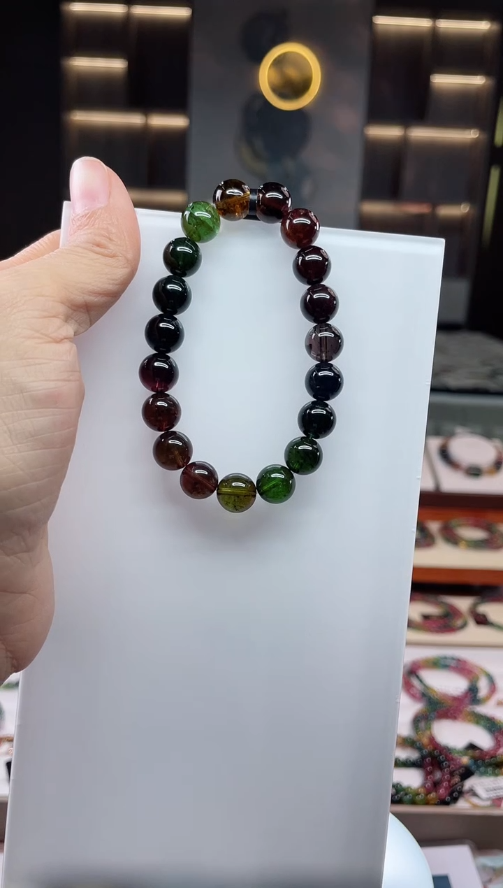 未镶嵌老矿碧玺单圈手串10mm+碧玺（多样性发一条）Q