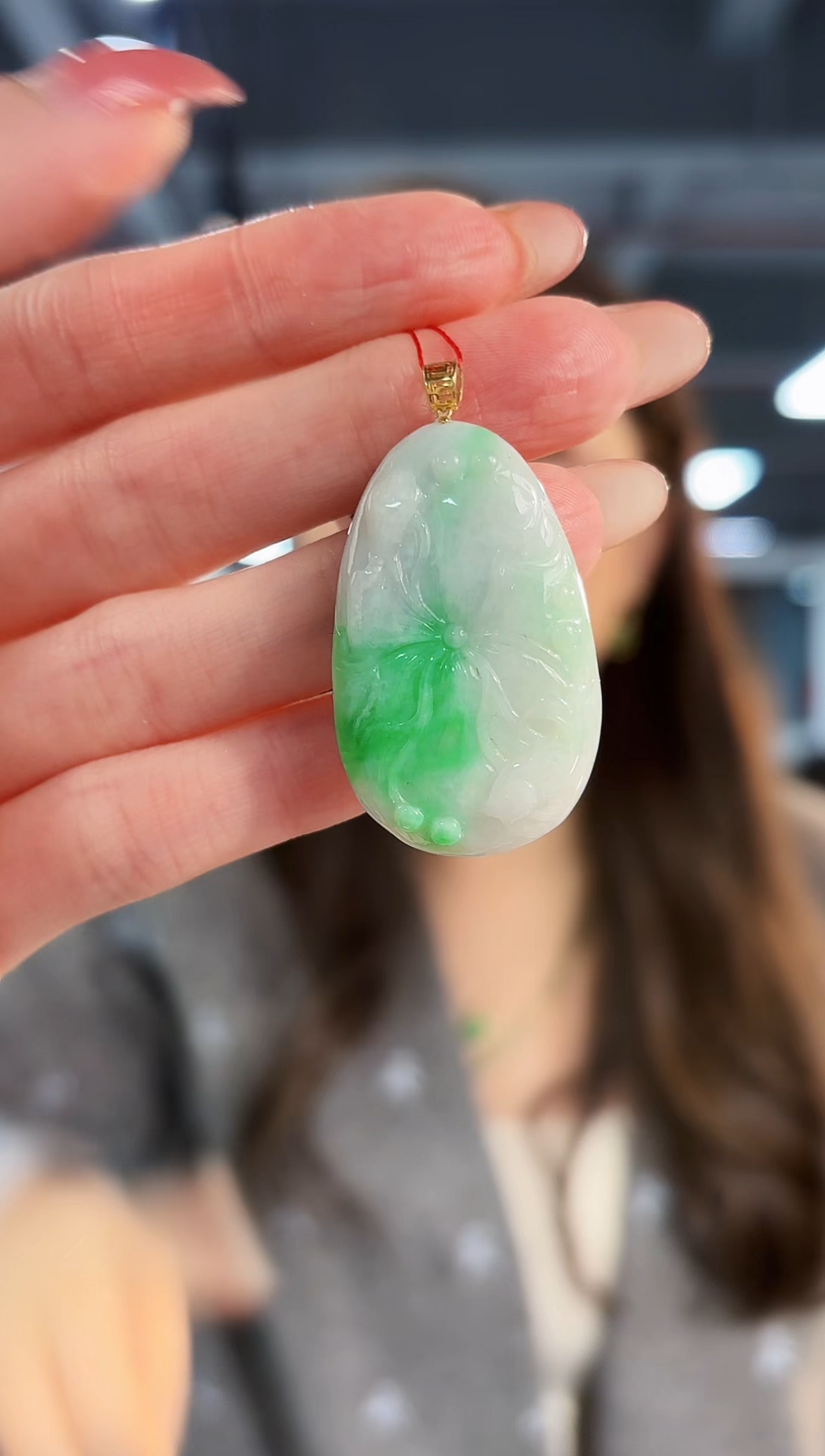 【闪购商品】翡翠颈饰18K金镶嵌缅料A货/支持复检/一件