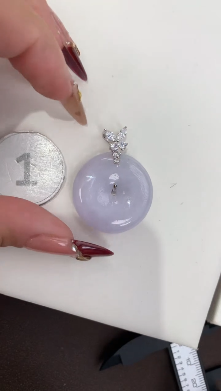 颈饰银S925镶嵌翡翠天然缅甸a货翡翠