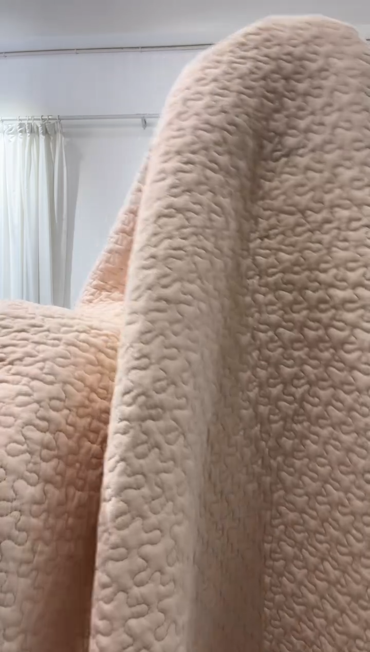 棉200*200纯棉床盖84号微瑕粉色