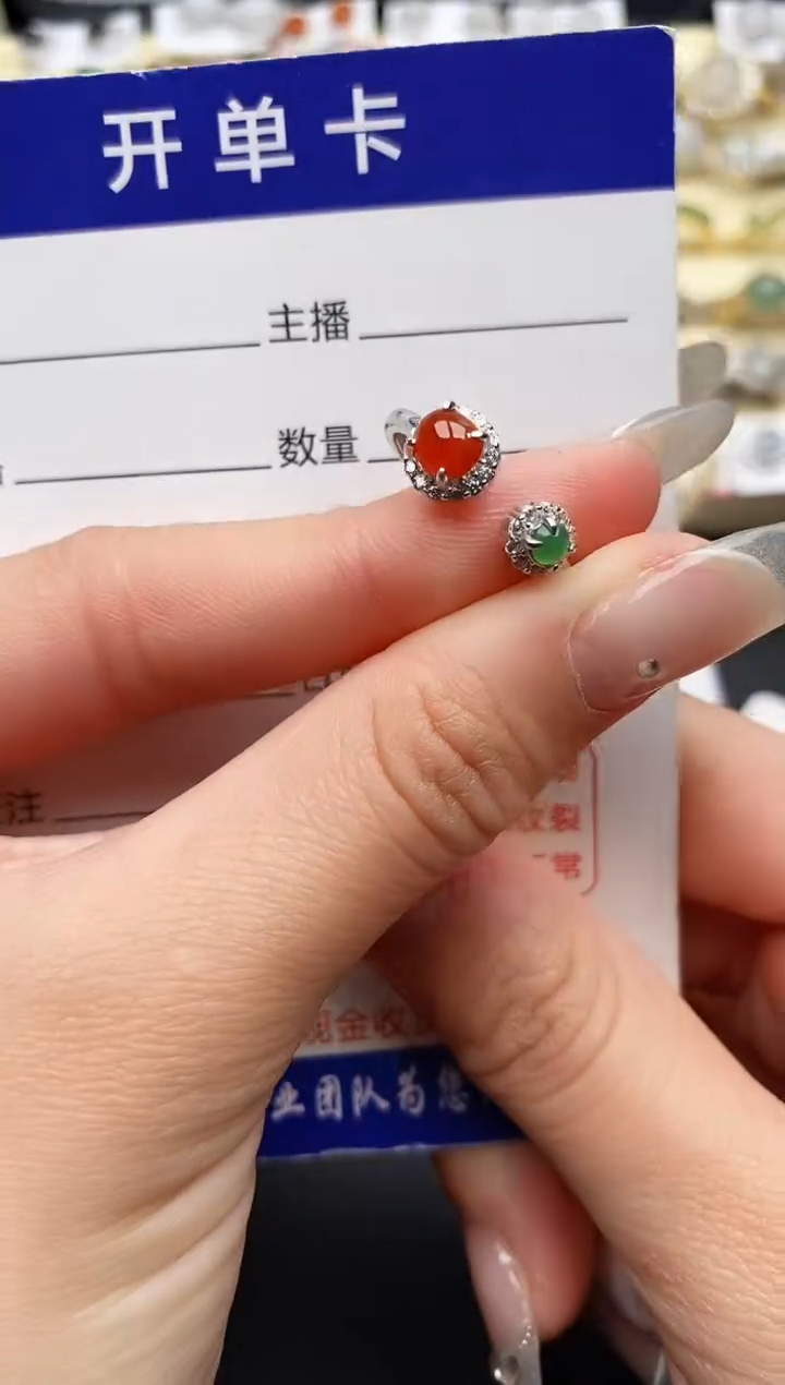 【闪购商品】翡翠戒指银S925镶嵌222222222+6