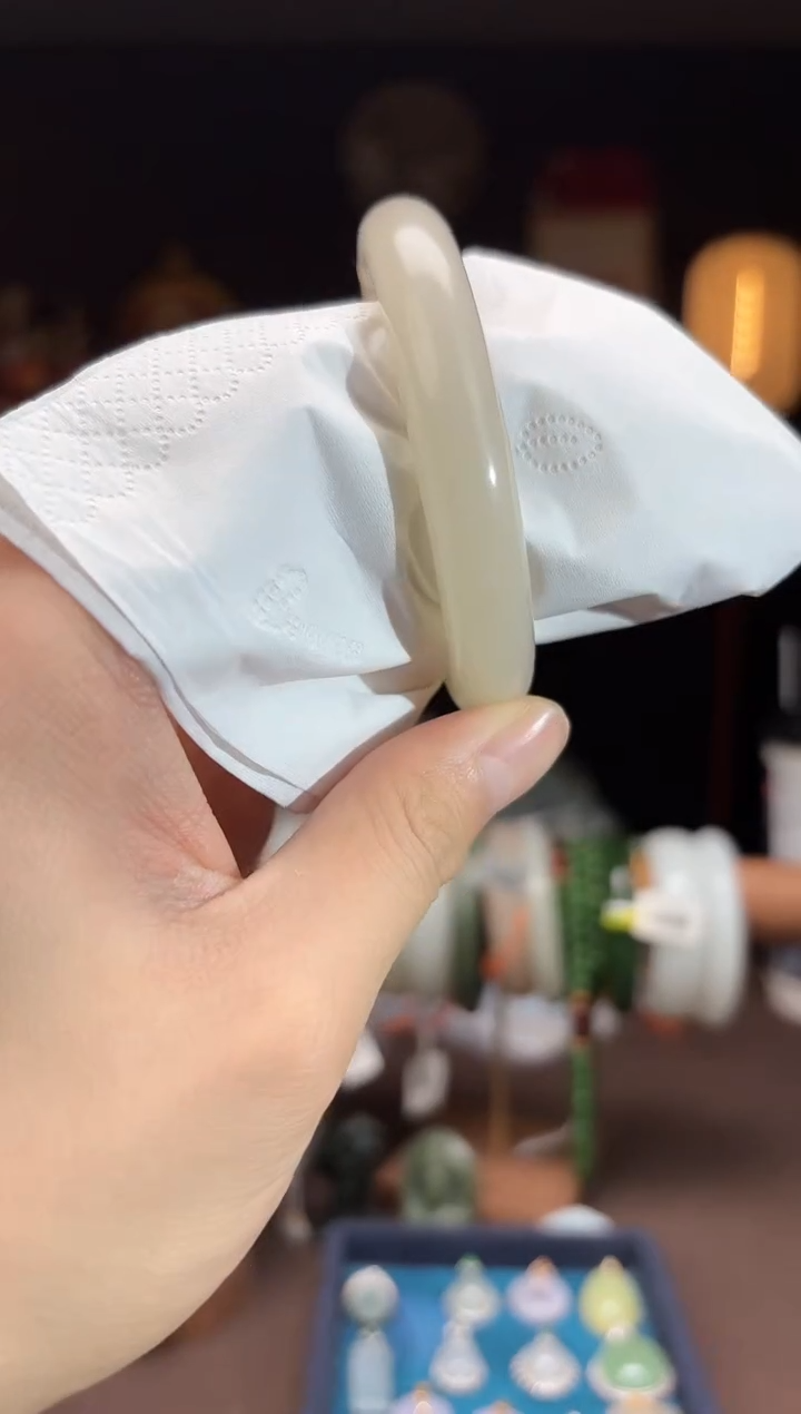 【闪购商品】和田玉D26【藕粉手镯53mm】未镶嵌-