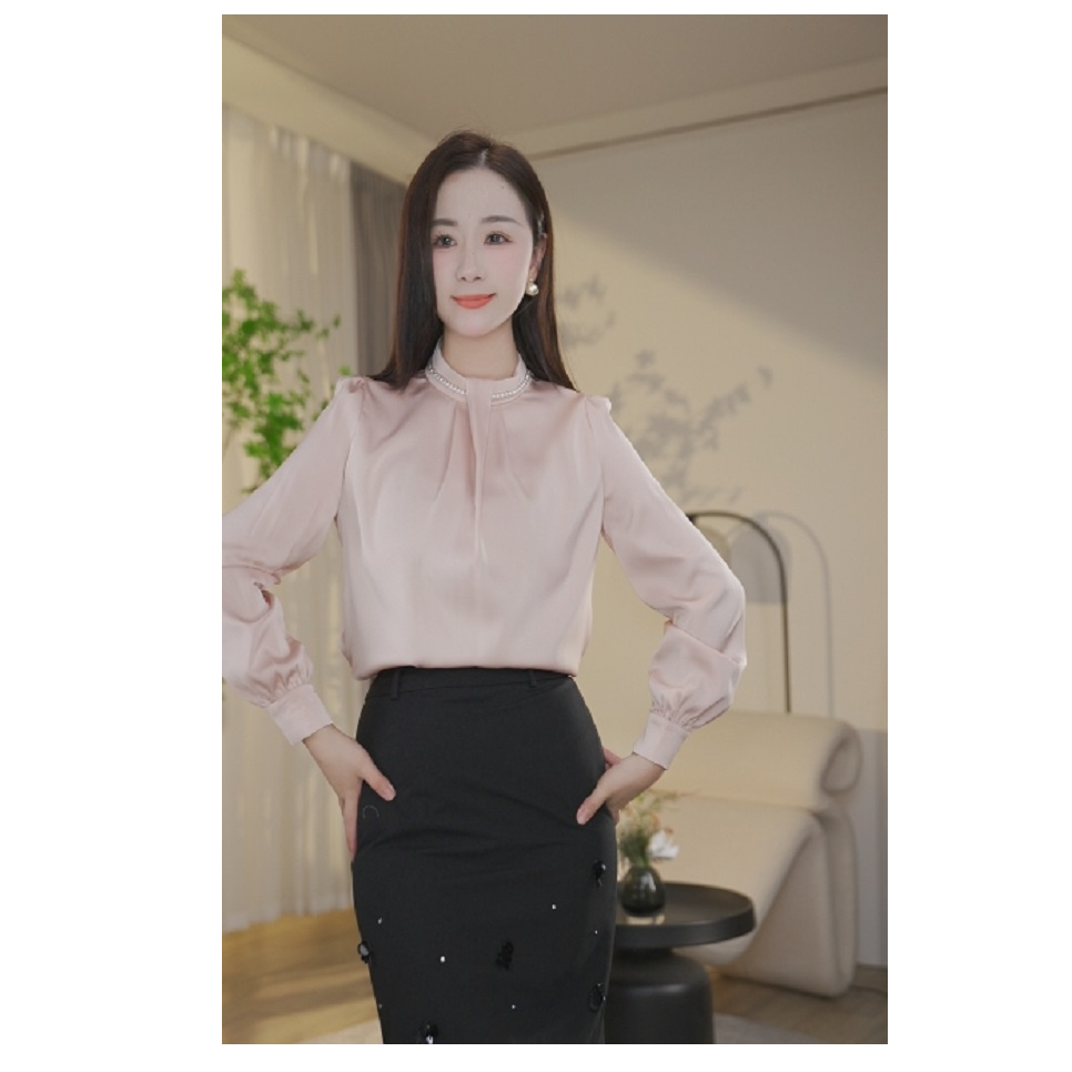 【杨杨专属】专柜新款时尚气质宽松洋气衬衫女8593383蜜粉色