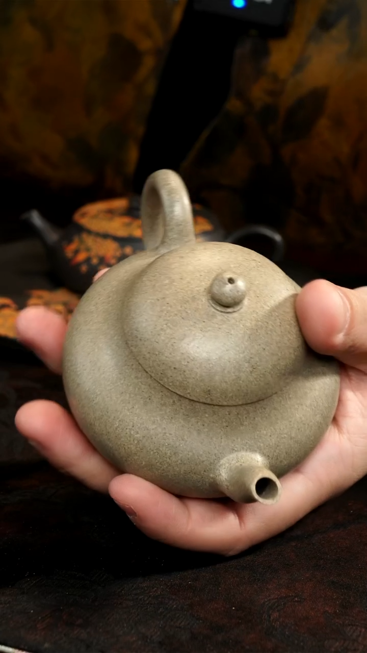 茶壶紫砂青段高梨壶微瑕