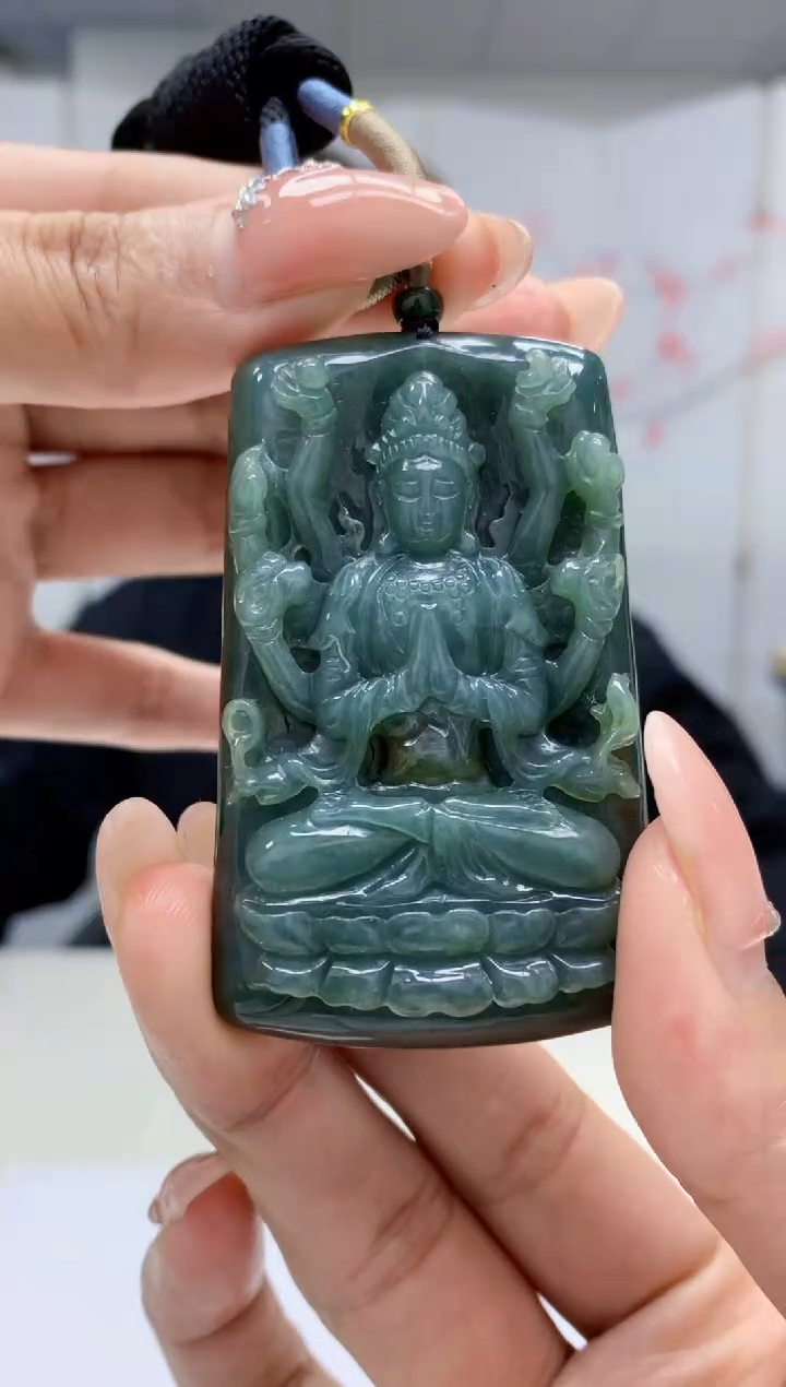 【闪购商品】定制翡翠未镶嵌4917MM-毛货挂件58