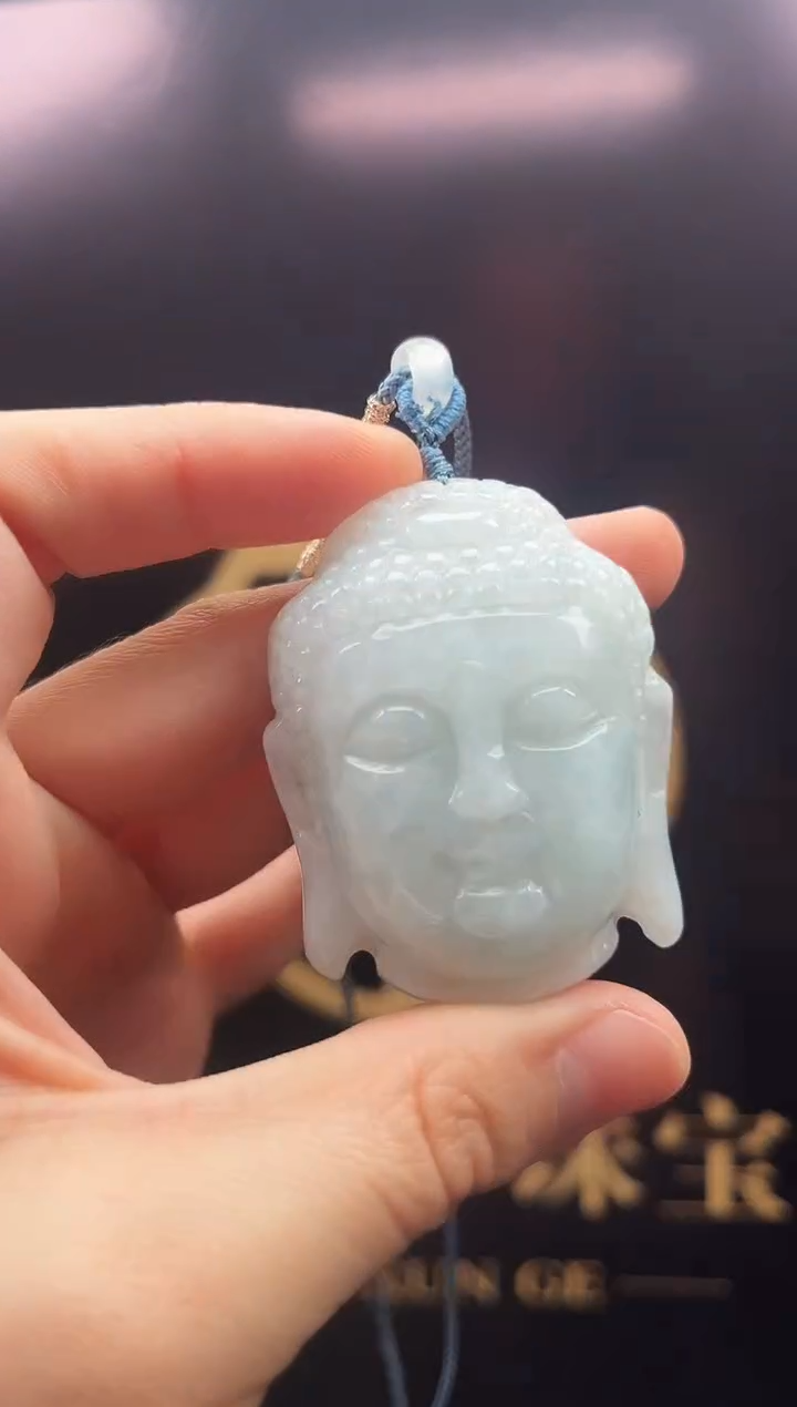 【闪购商品】翡翠颈饰银S925镶嵌缅料翡翠大佛头