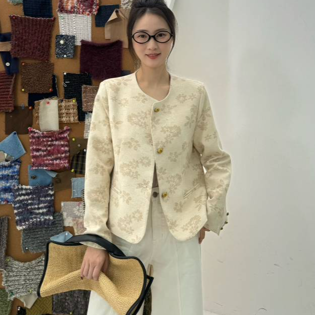 短外套小香风气质短款时尚休闲百搭复古春季白色法式韩版秋冬#0BW