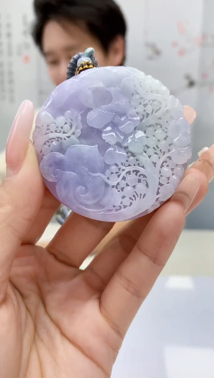 【闪购商品】定制翡翠未镶嵌1502lr-毛货挂件38