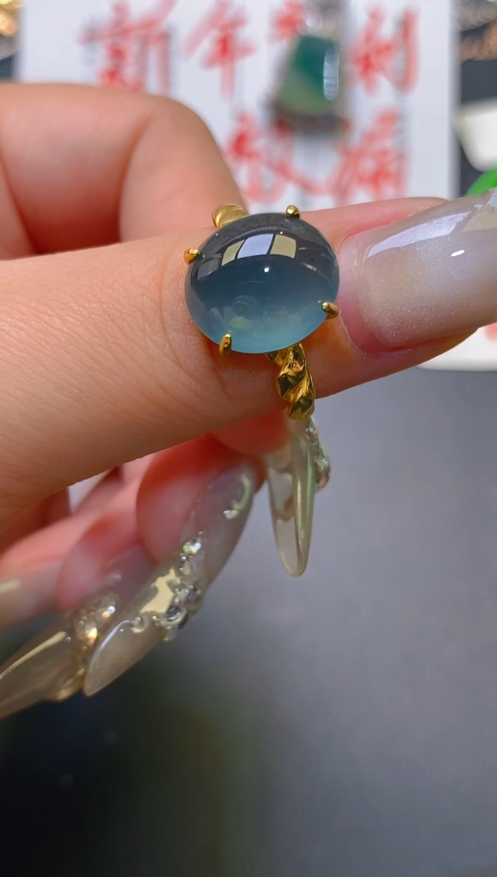 【闪购商品】翡翠耳饰银S925镶嵌天然A货翡翠1