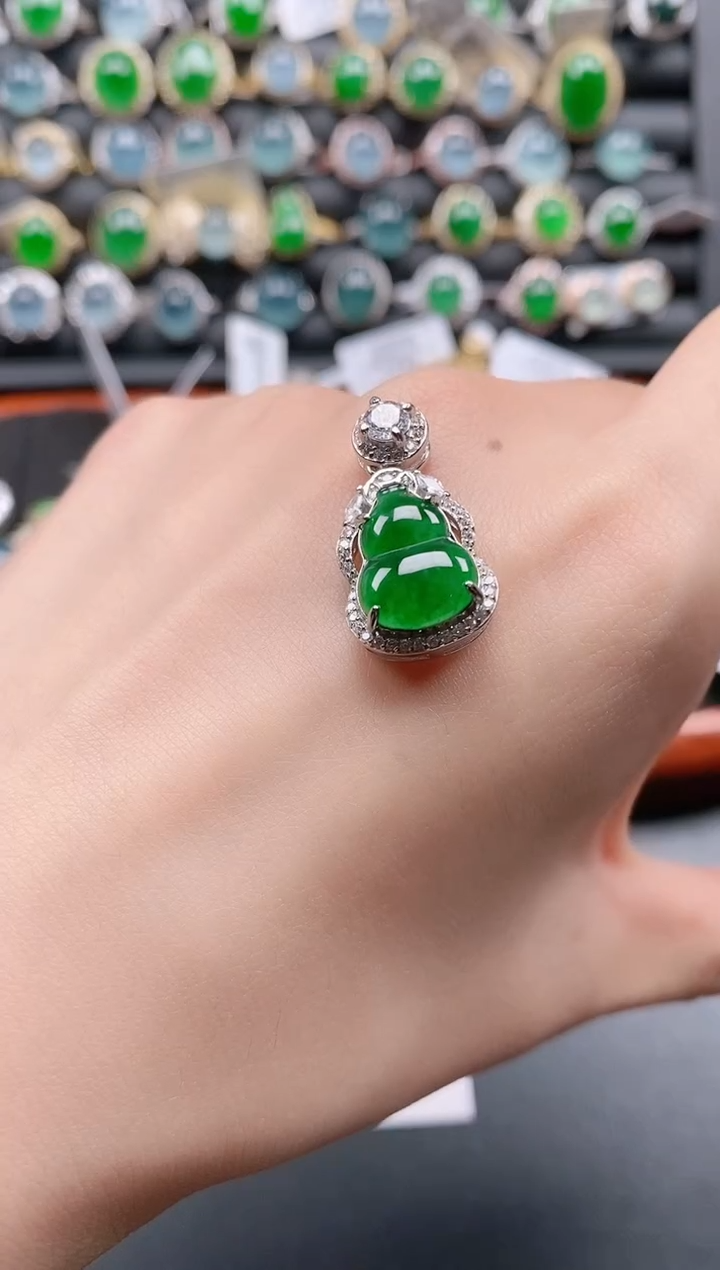 银S925镶嵌戒指翡翠111