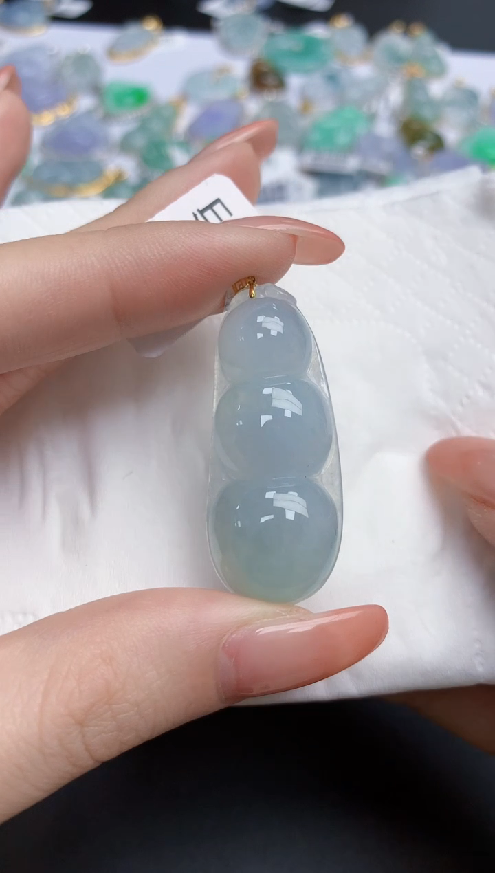 【闪购商品】翡翠颈饰18K金镶嵌天然缅甸翡翠A货