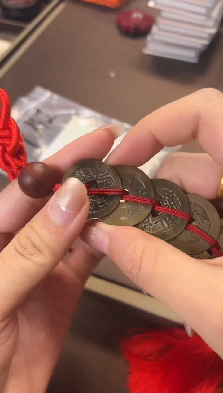 铜铜公博评级 清代五帝钱 挂饰