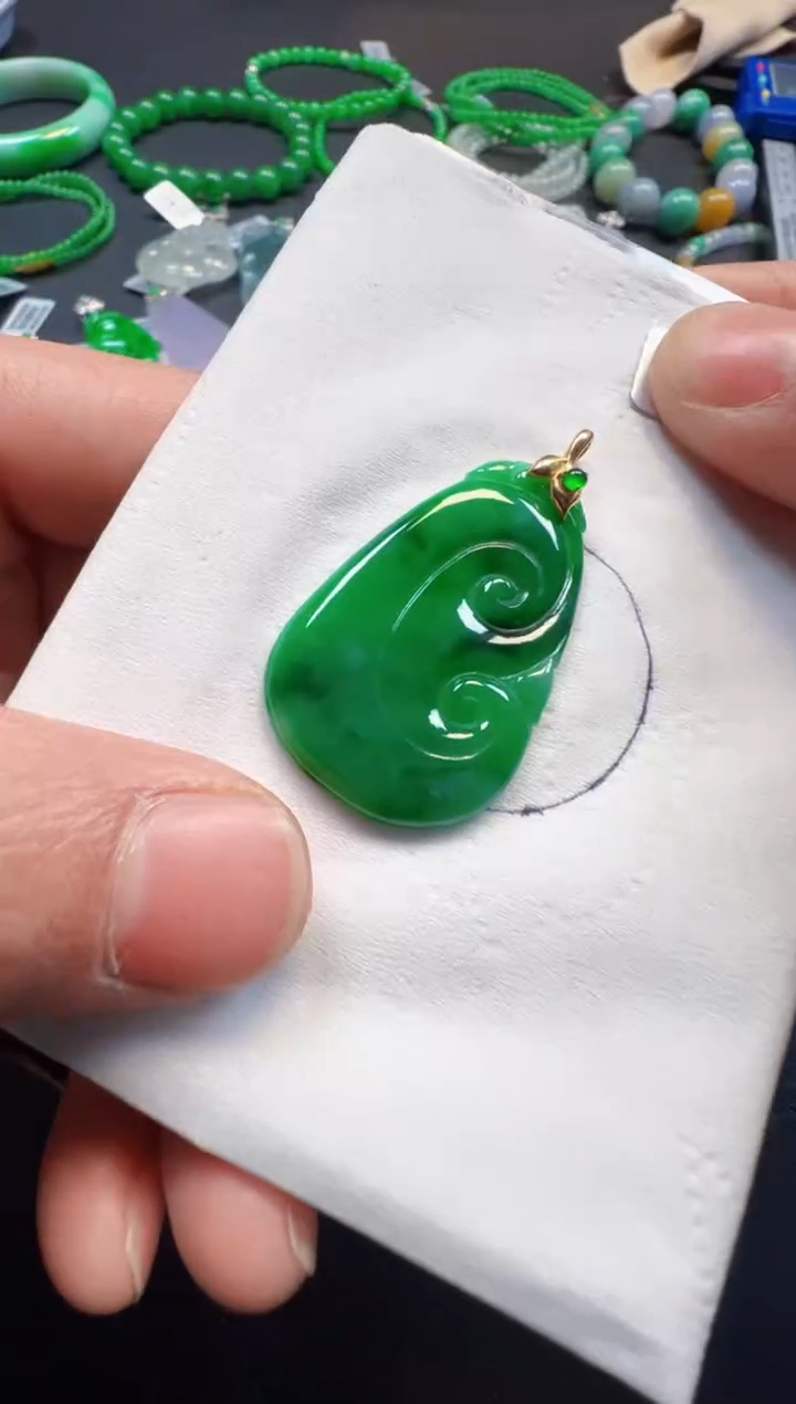 【闪购商品】定制翡翠18K金镶嵌1500一