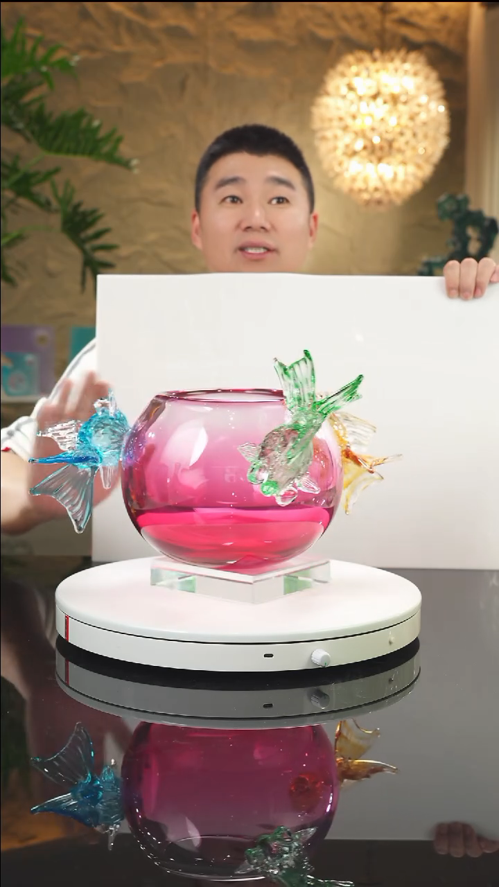【闪购商品】瓷片设计款金鱼花瓶