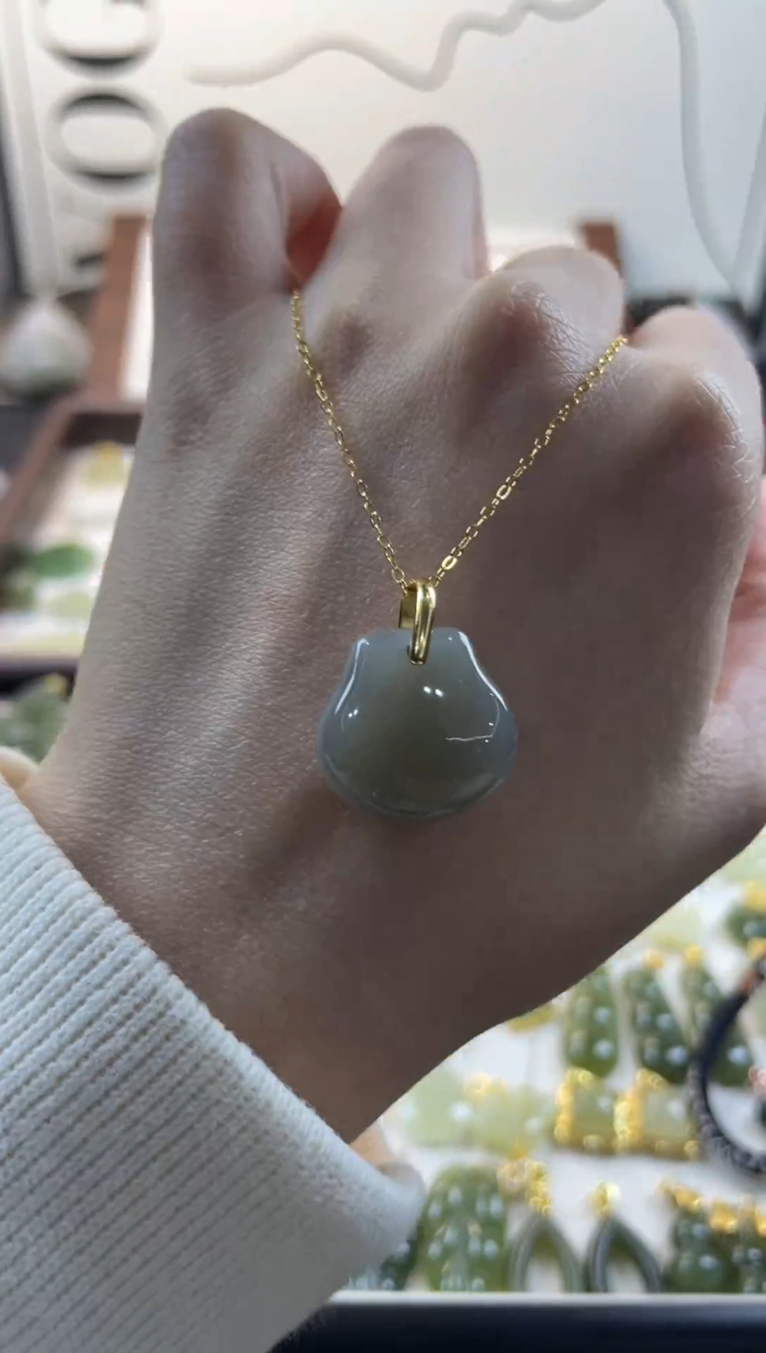 吊坠(不含链)银S925镶嵌和田玉福袋