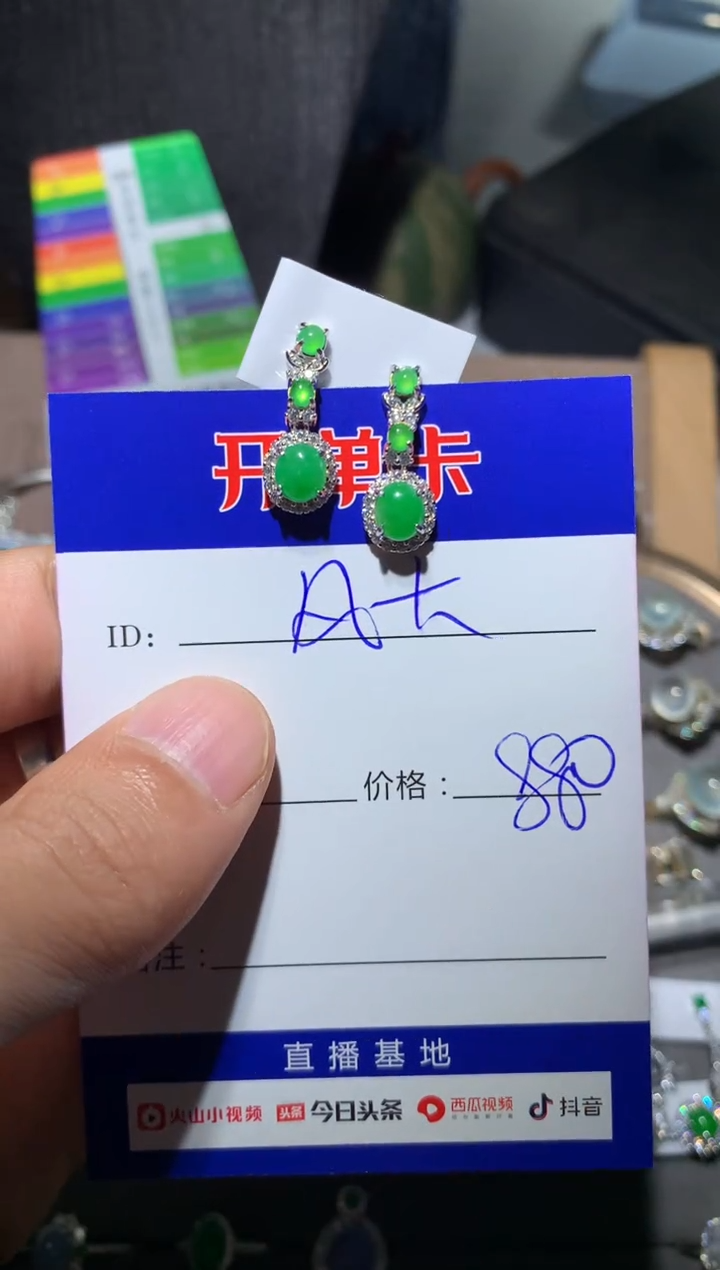 【闪购商品】翡翠耳饰银S925镶嵌 定向 风大1