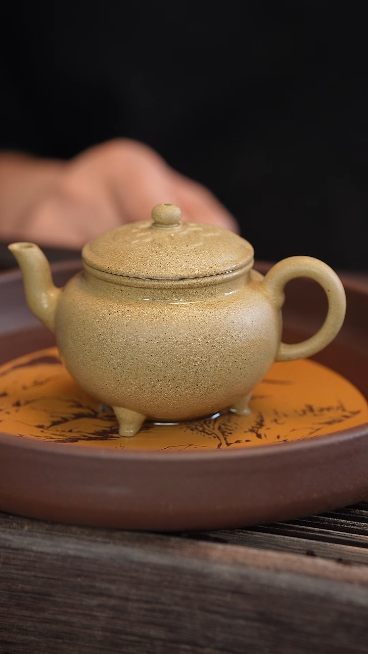茶壶紫砂大彬如意 本绿 半手工 180cc