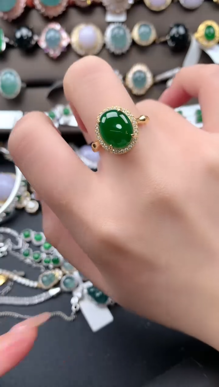 【闪购商品】翡翠戒指银S925镶嵌51241