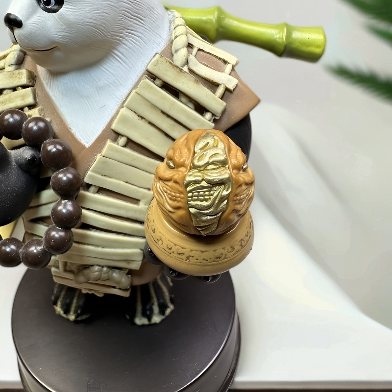 「镶铜撕裂恶僧」精工猴头核桃雕刻 孔道镶嵌猴头配饰