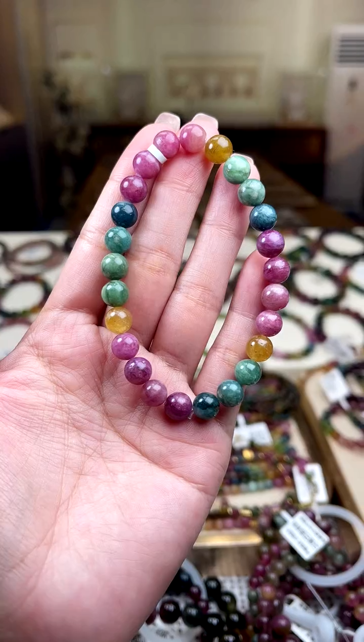 /未镶嵌碧玺7mm+碧玺单圈多样性发货