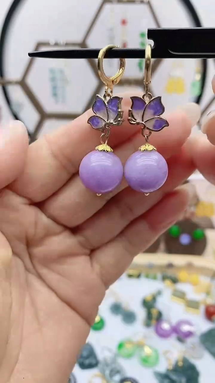 银S925镶嵌耳饰玛瑙/玉髓106