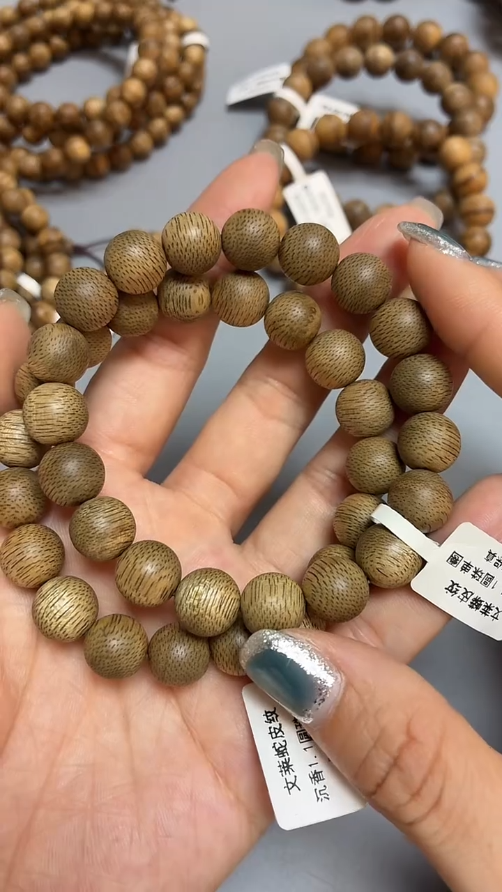 沉香手串文莱圆珠单圈1.1蛇皮纹多样性发其一