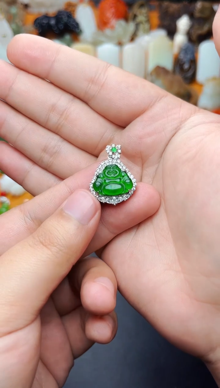 【闪购商品】翡翠颈饰银S925镶嵌佛公01