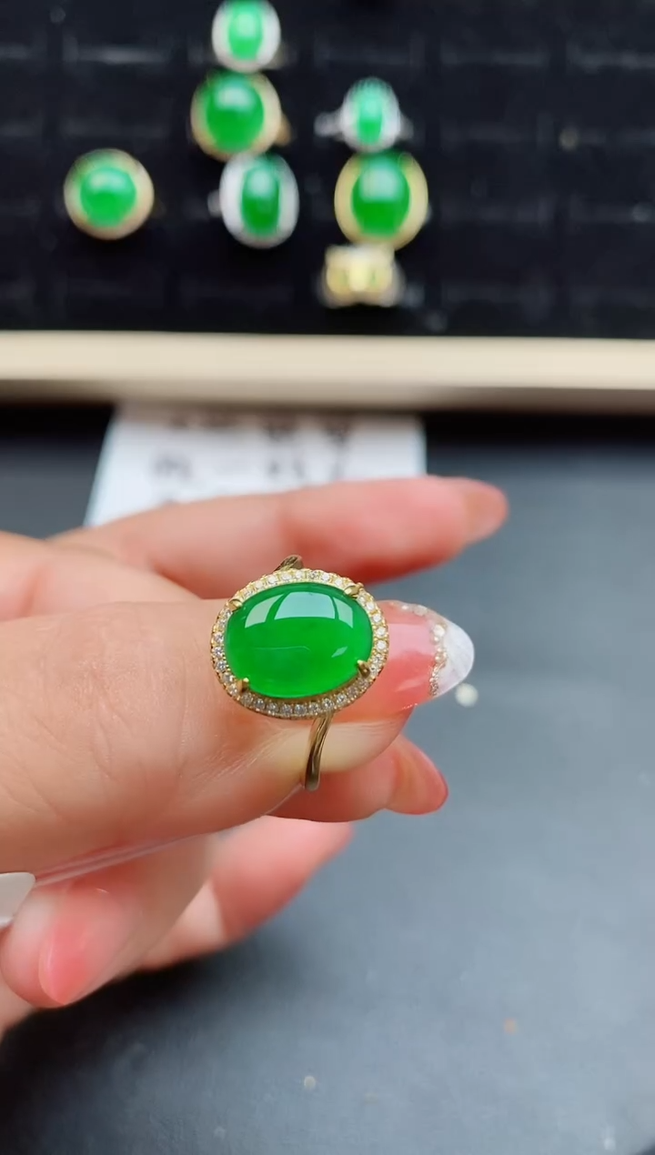 【闪购商品】翡翠戒指银S925镶嵌508050