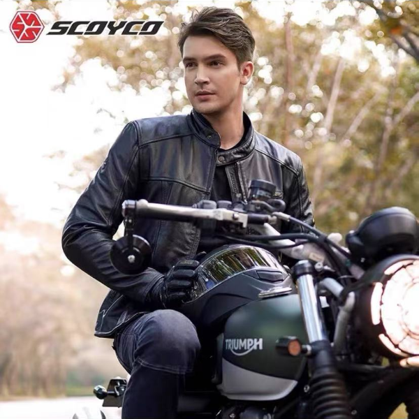 【双12狂欢】赛羽JK128秋冬摩托车骑行服复古牛皮夹克舒适透气防风