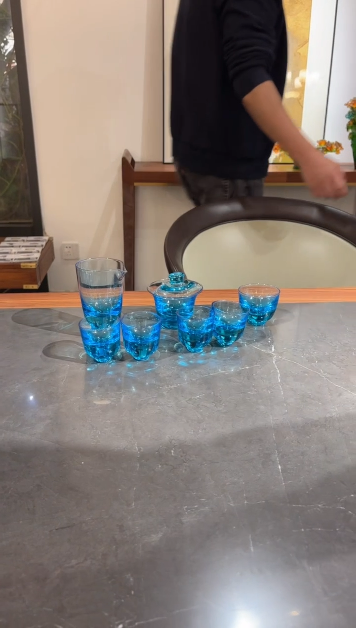 【闪购商品】茶宠天青色茶具杯子一套