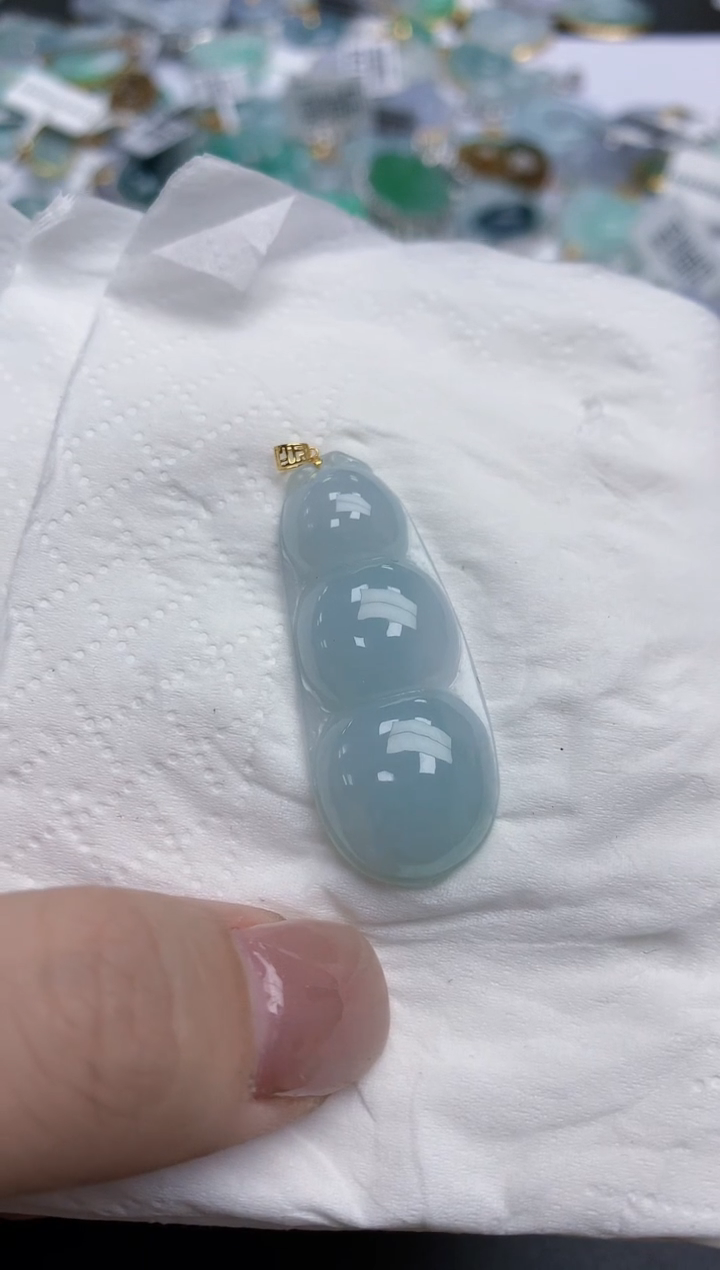 【闪购商品】翡翠颈饰18K金镶嵌天然缅甸翡翠A货