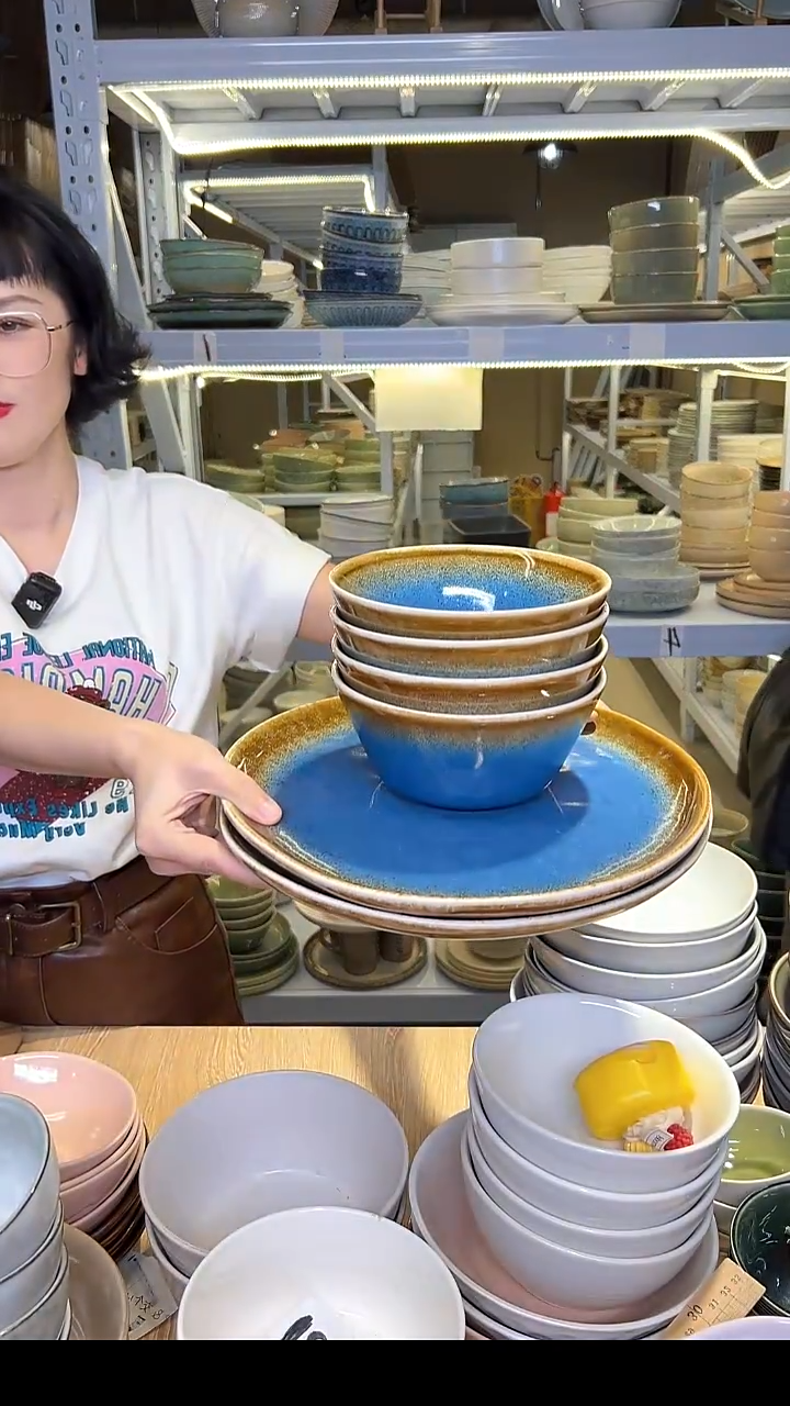 瓷166 外贸尾货高温釉下彩陶瓷餐具默认微瑕