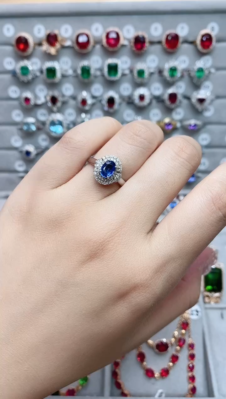 【闪购商品】蓝宝石18K金戒指18K金镶嵌·