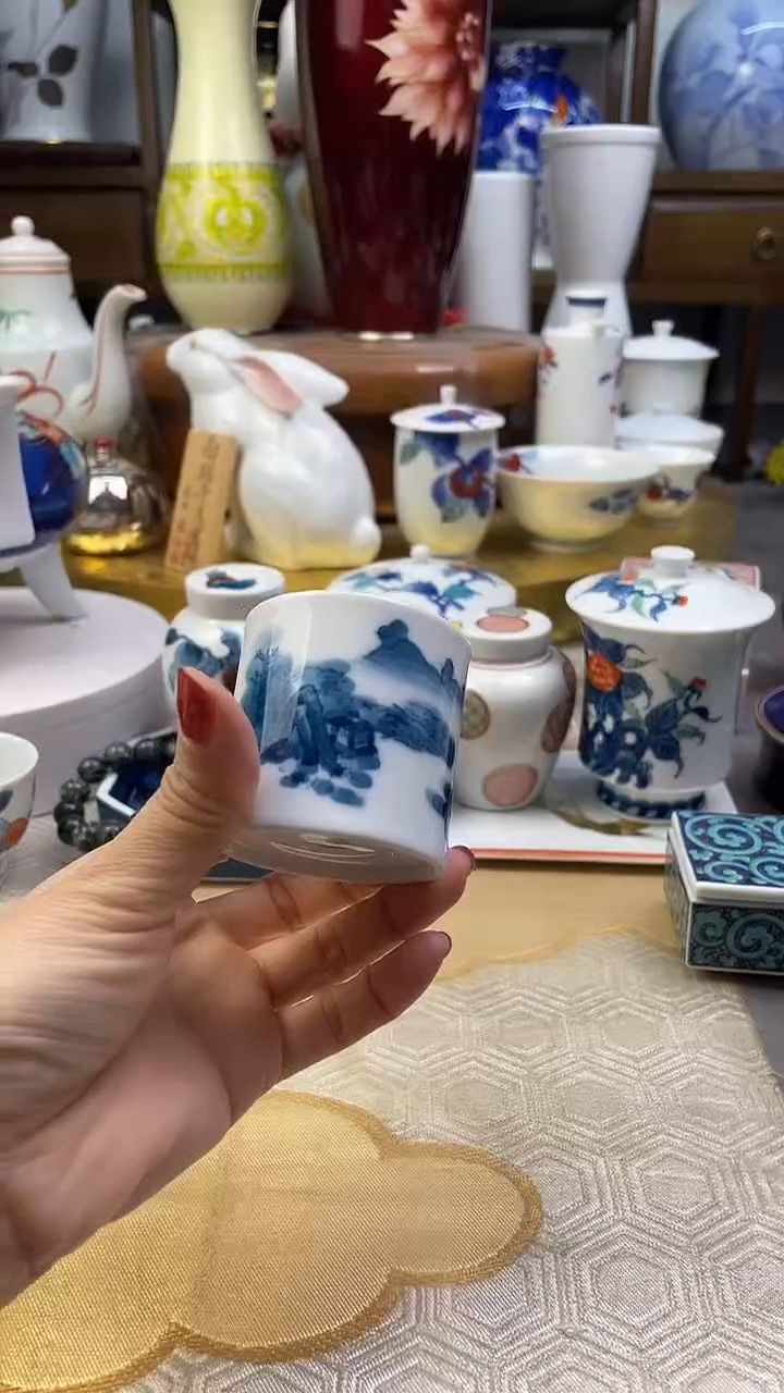 【闪购商品】盘田万青花茶杯一一