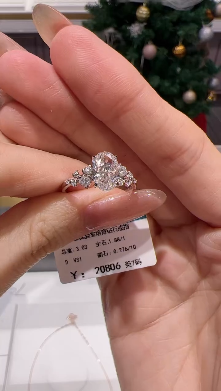 【闪购商品】实验室培育钻石18K金镶嵌@@651405615