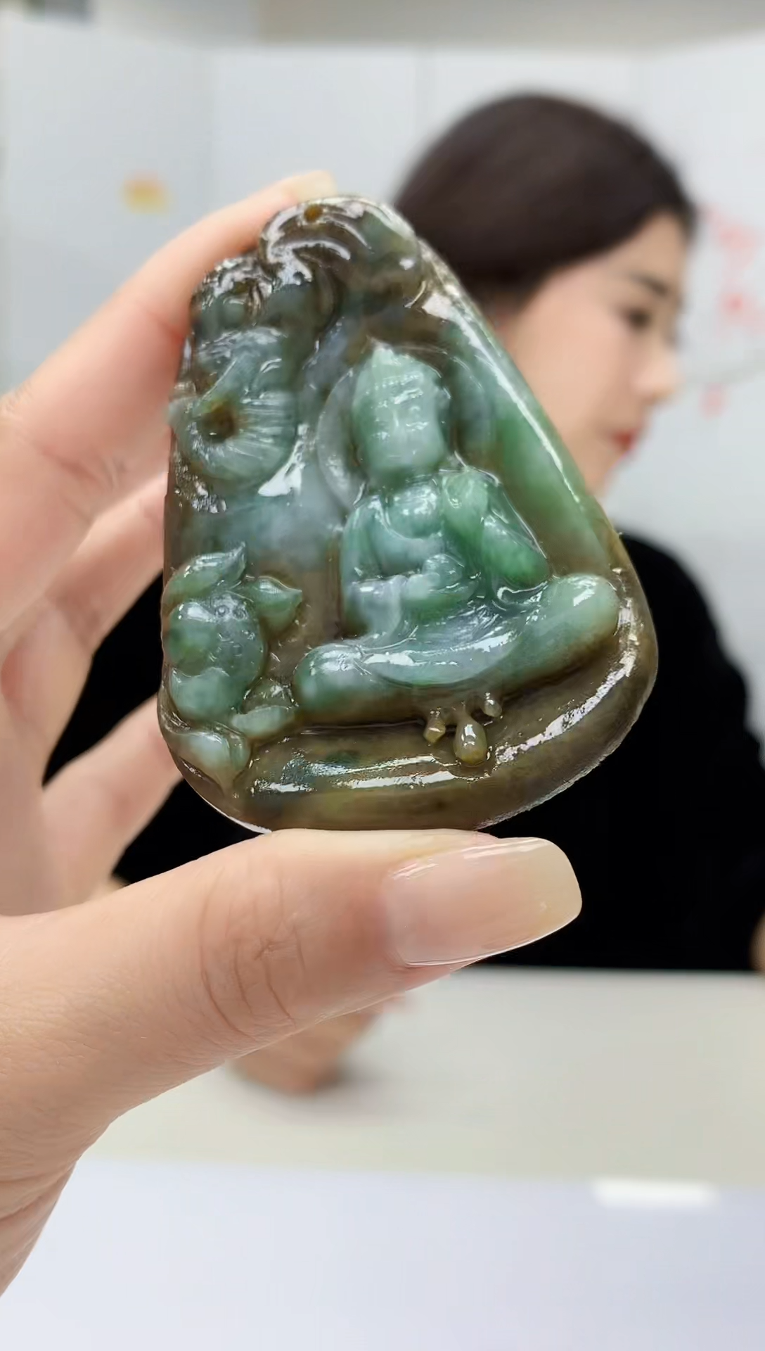 【闪购商品】定制翡翠未镶嵌4829lr-毛货挂件40