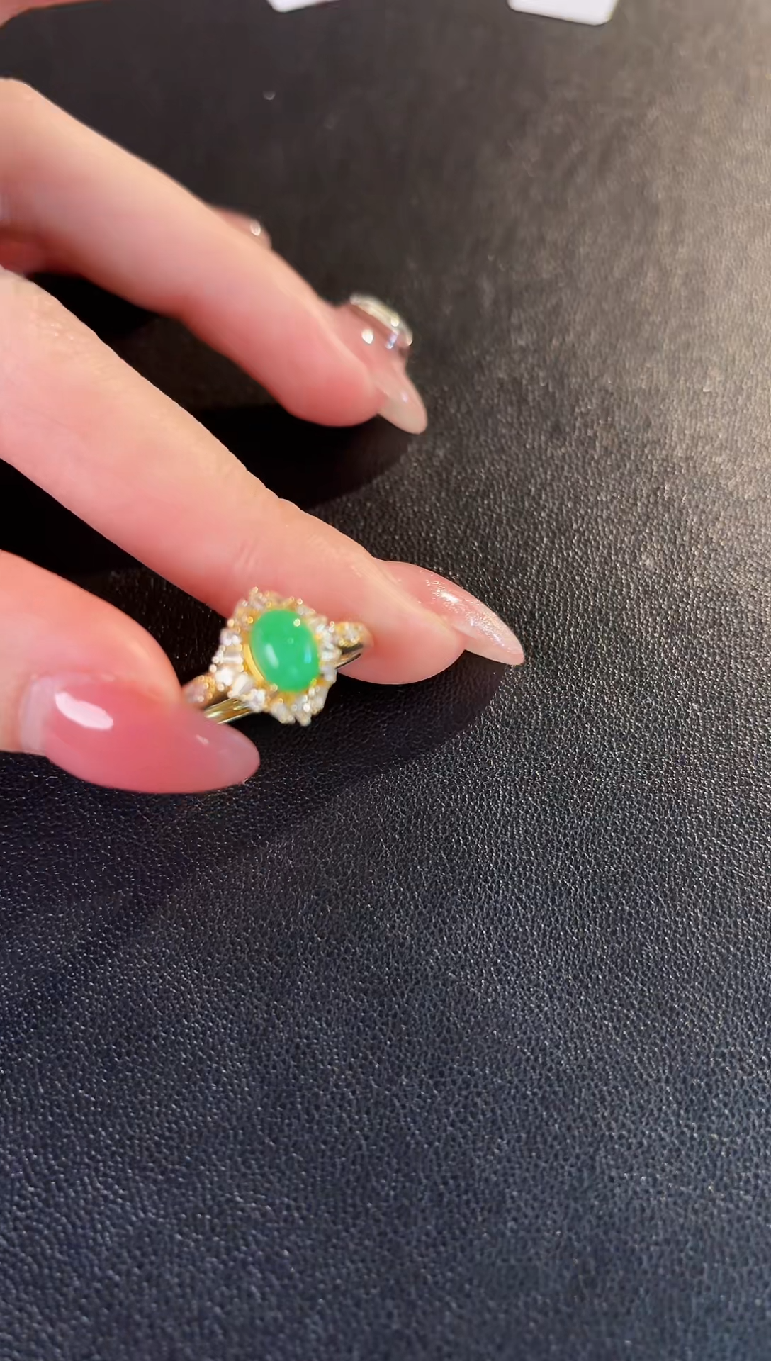 【闪购商品】翡翠戒指银S925镶嵌缅料A货/支持复检/一件