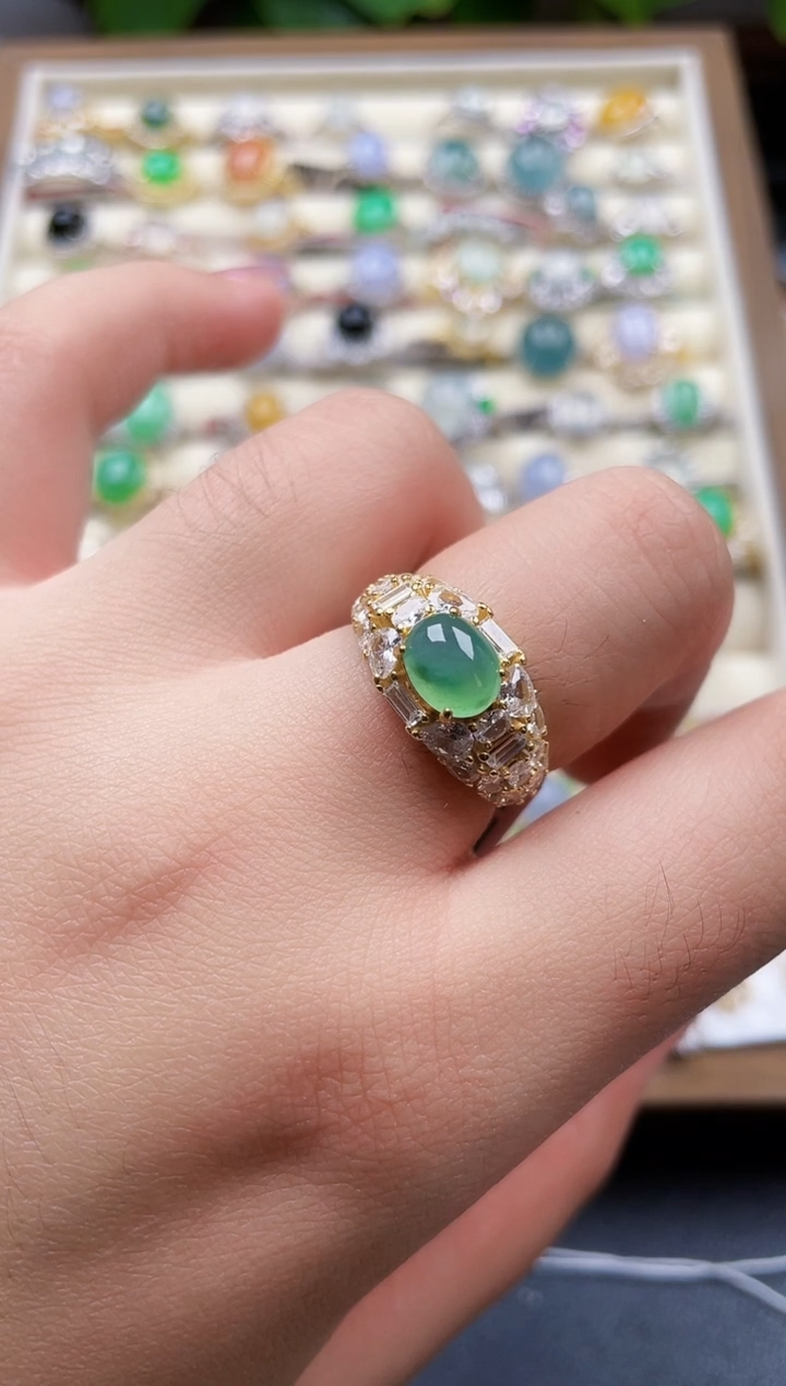 银S925镶嵌戒指翡翠169