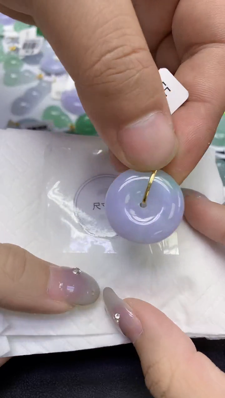 颈饰18K金镶嵌翡翠天然缅甸翡翠A货百元以上9元证书费自理