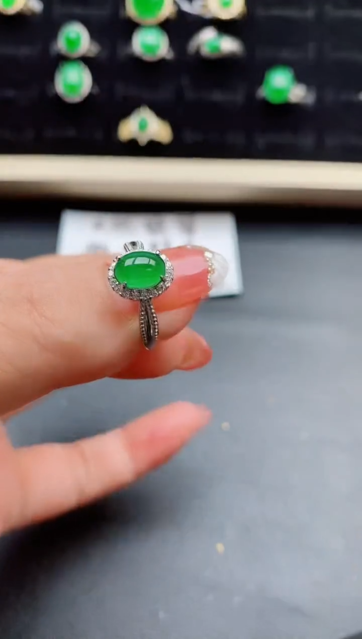 【闪购商品】翡翠戒指银S925镶嵌50800