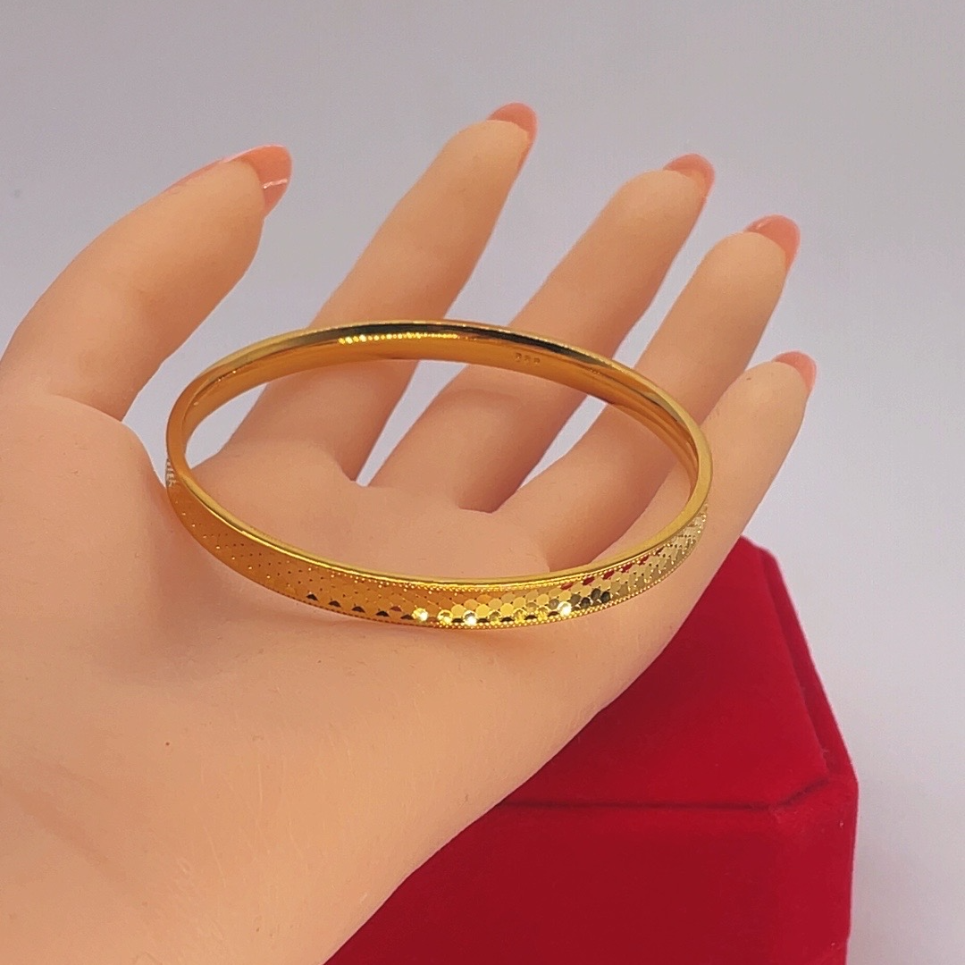 铜合金手镯 龙鳞精工亮片手镯气质百搭简约潮流精美不掉色